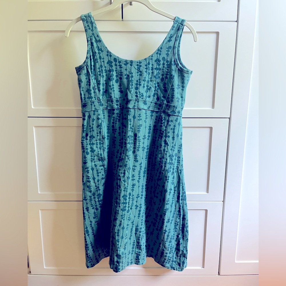 Small Toad&Co Isis dress turquoise and blue, side zip